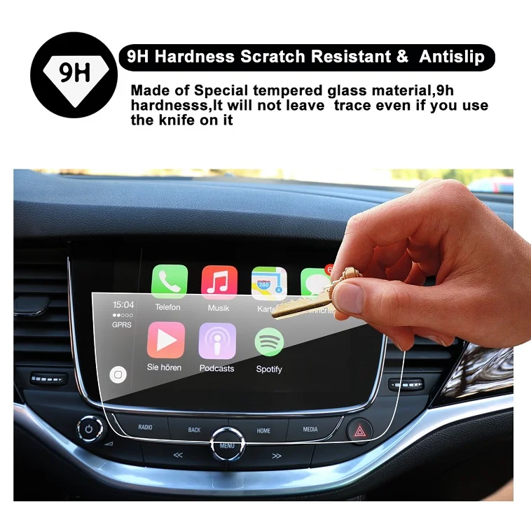 8-inch RUIYA Защита экрана для Opel Astra K/Vauxhall Astra K Автомобильный gps навигатор сенсорный экран, закаленное стекло защитный экран - Цвет: 8-inch