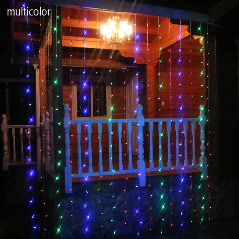 3M*3M 304LED Linkable Curtain String Fairy Lights Indoor Outdoor Christmas Garland For Party Wedding Garden Holiday Decoration