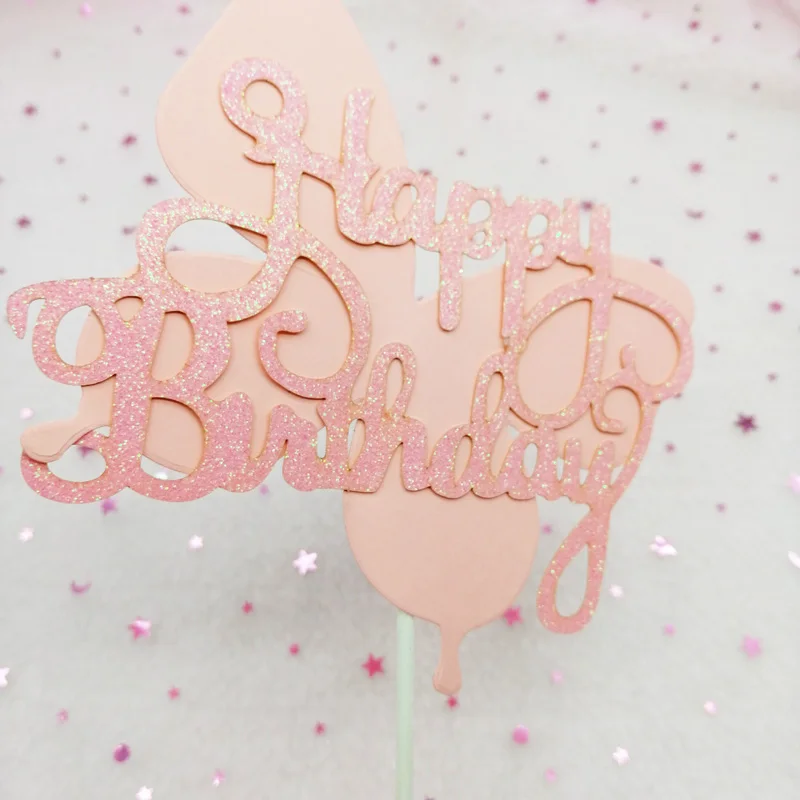 Shiny butterfly cake topper Cake decoration Happy birthday Baby shower party baking Child flag | Дом и сад