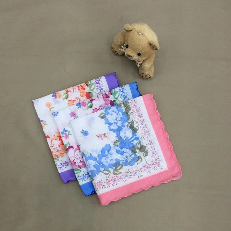 Винтажные Хлопковые женские носовые платки кружевной цветочный разноцветный