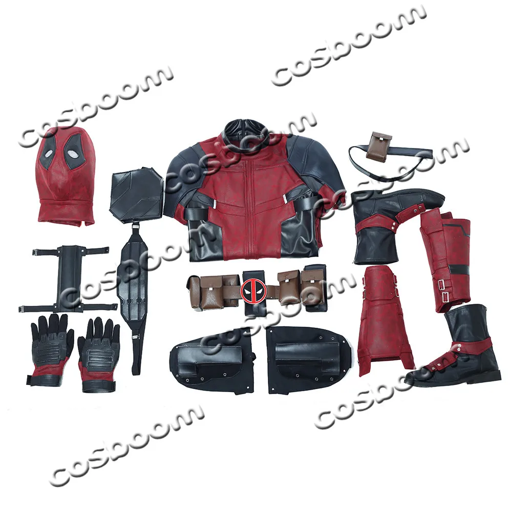 COSBOOM Deadpool 2 костюм Дэдпул для взрослых мужской костюм на Хэллоуин супергерой Дэдпул Уэйд Вилсон красный комбинезон косплей костюм