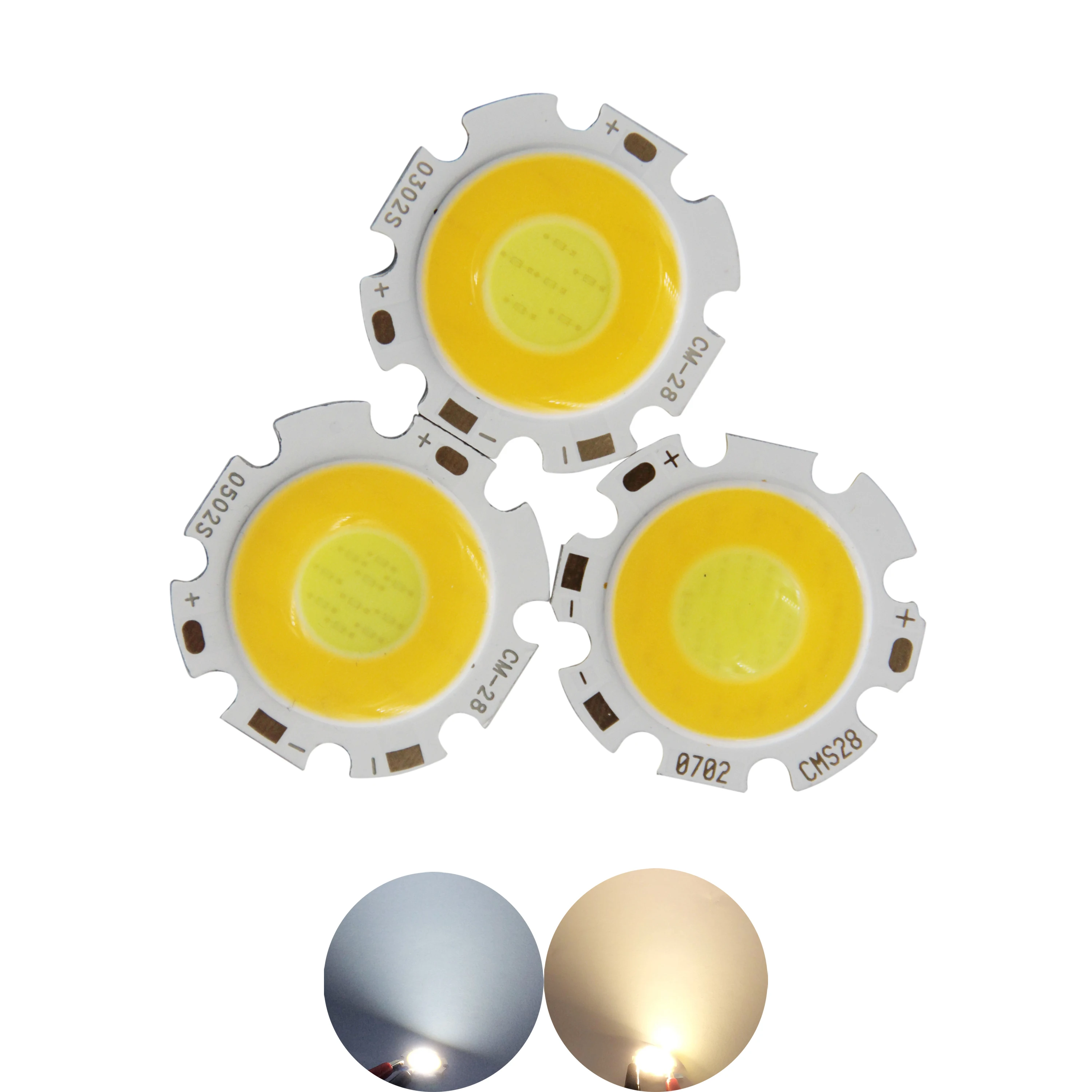 

Double color 3000-6500K dimmable 28mm Round LED COB chip Light Source Module 3W 5W 7W COB led bulb lamp for led spotlight bulb