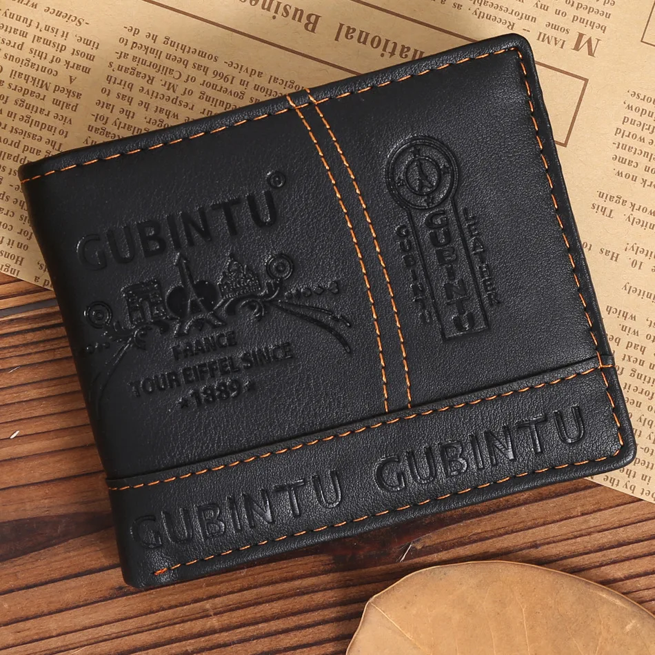 Лидер продаж мужские кошельки с новым узором черного цвета мягкий Качественный