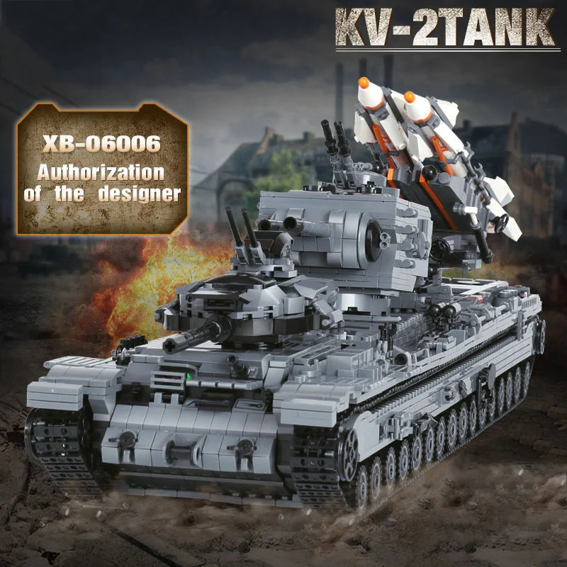 XingBao 06006 3663 шт креативные MOC военные серии KV 2 набор Танков для детей Обучающие