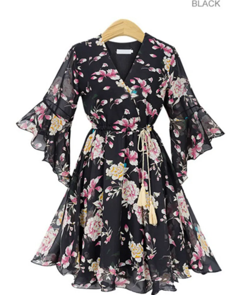 Женское вечернее платье Boho шифоновое с высокой эластичной талией и бантом а