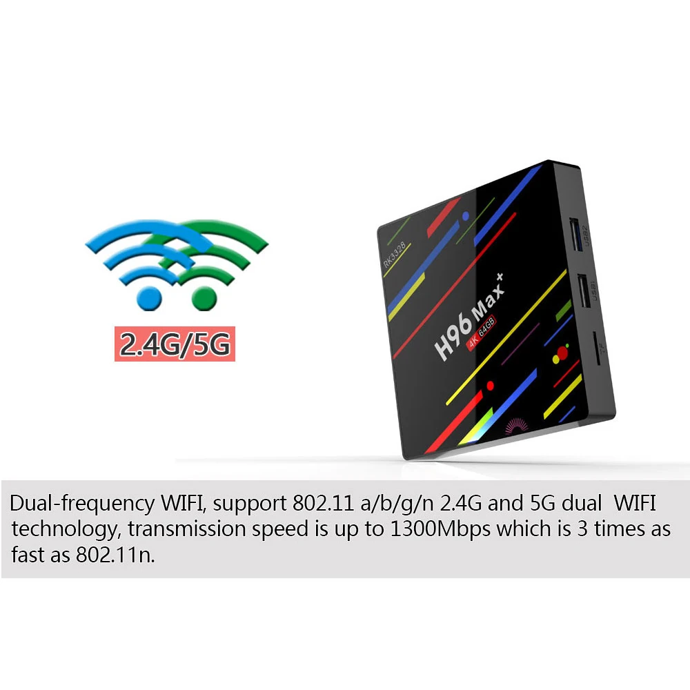 ТВ приставка Android 8 1 4G + 64GB H96 Max 4K экран RK3328 UHD четырехъядерный WiFi Ultra HD H.265 BT с MX3 L air