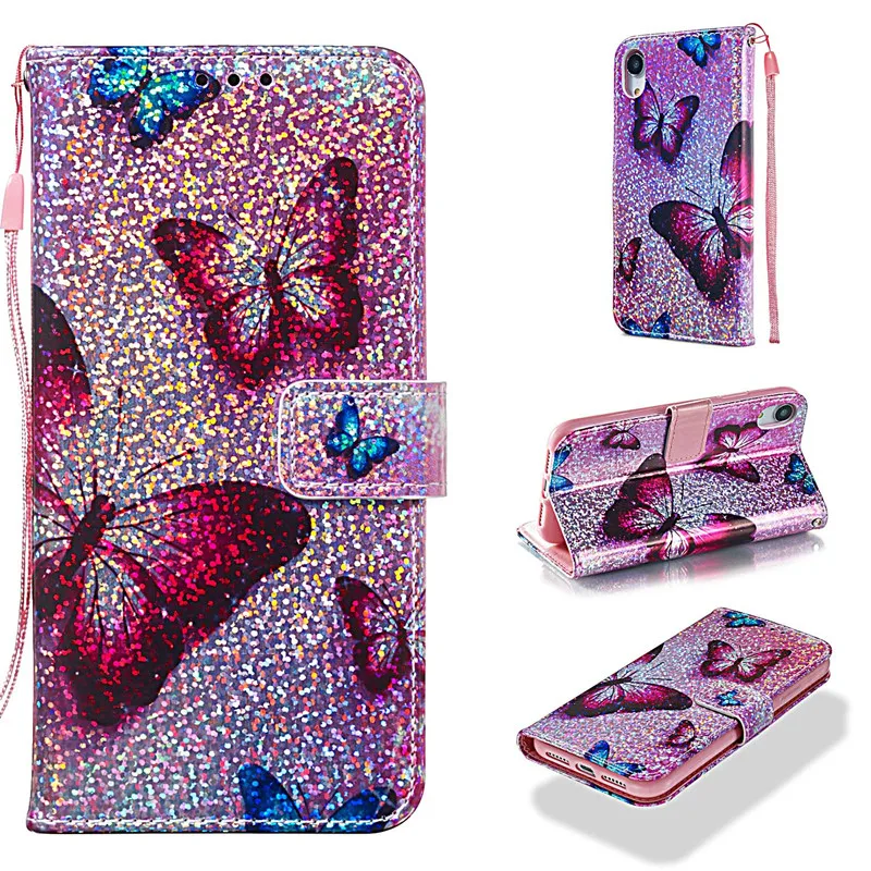 Роскошный двухсторонний блестящая Обложка для мобильного телефона кожаный