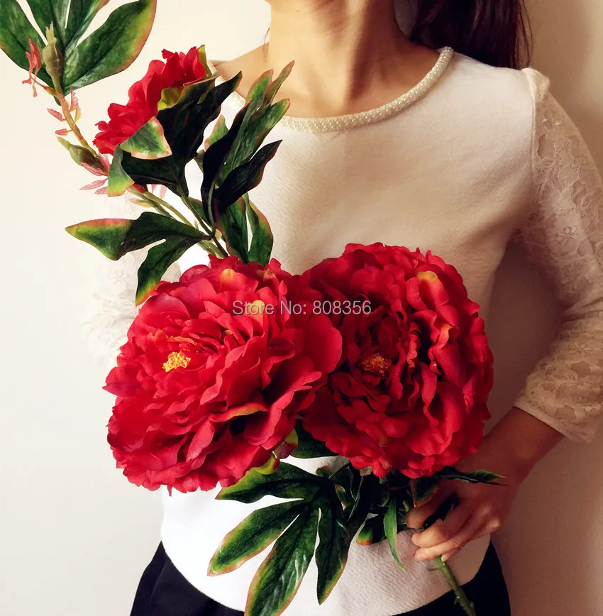 Large Size Peony Flower Fake Peonies 6 Colors for Home Garden Party Wedding Centerpieces Artificial Decorative Flowers | Дом и сад