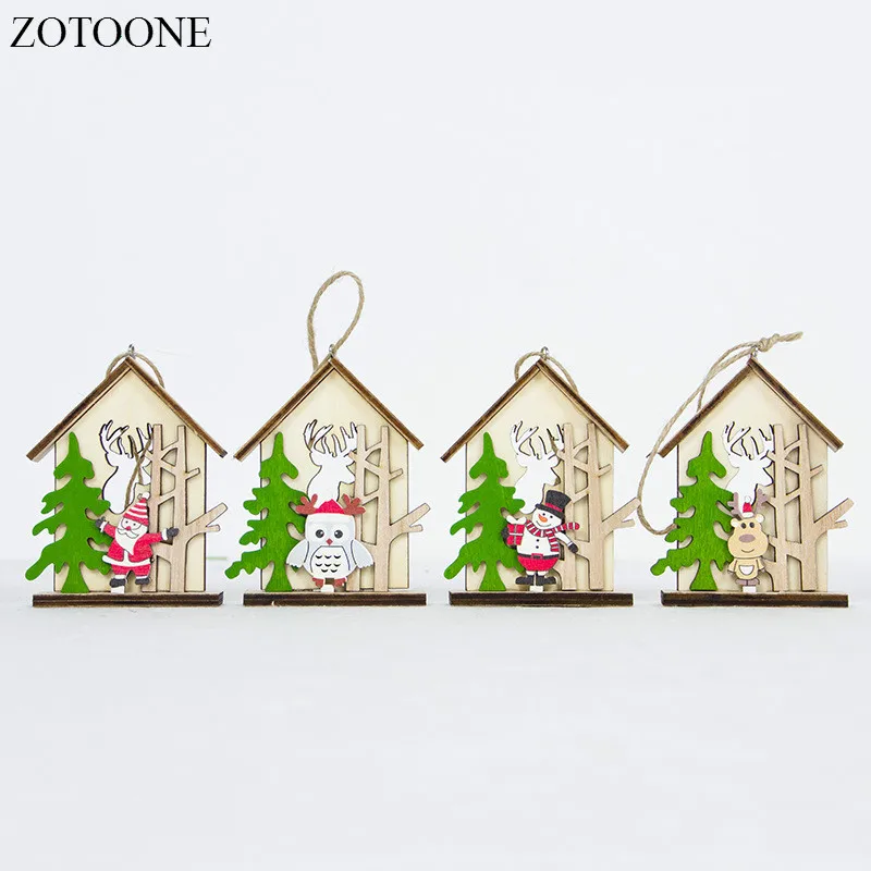 ZOTOONE творческий дом рождественские деревянные подвески Xmas елочные украшения DIY