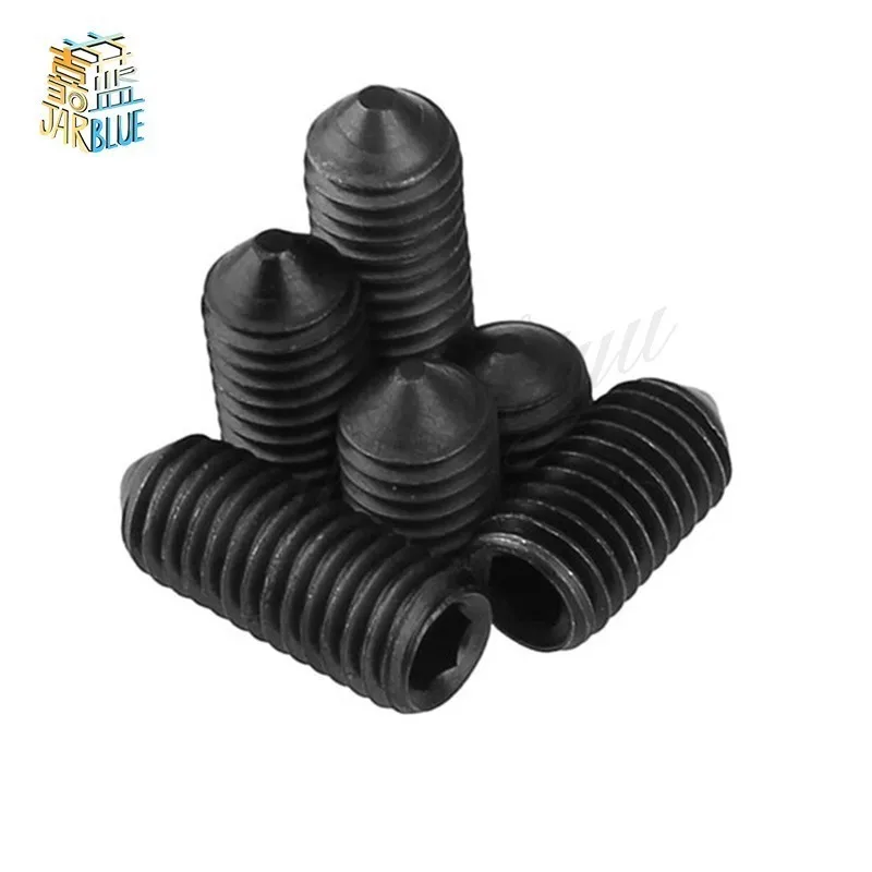 10 Stücke DIN914 M12 M14 M16 Grade 12 9 Schwarz Gewindestifte Kegelspitze Шестигранная Gewindestifte|Дверные зажимы из