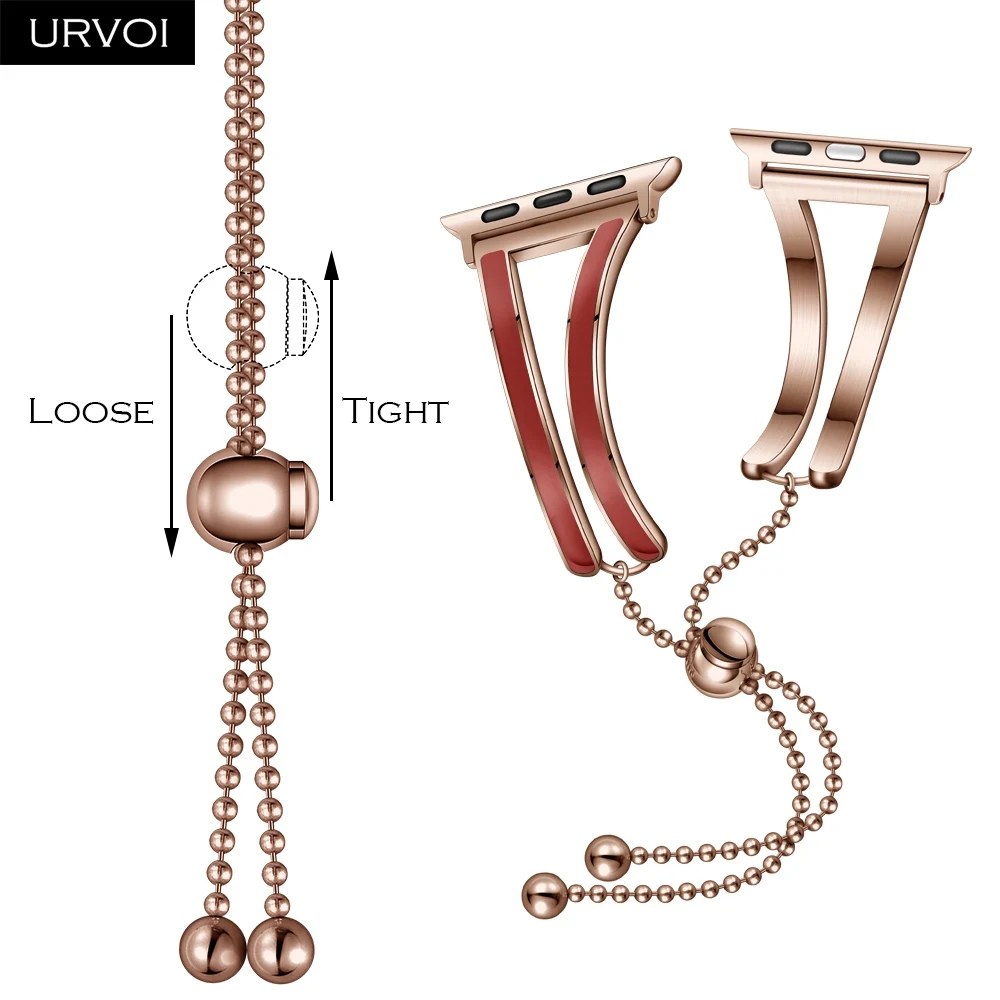 URVOI braceket для Apple Watch series 4 3 2 1 ремешок iWatch girl Женская цепочка наручная манжета из