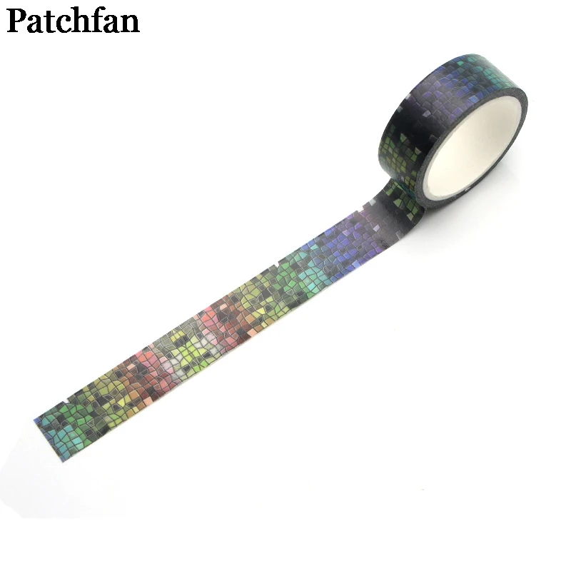 Patchfan красочные мозаичные Декорации для косплея 90s DIY Скрапбукинг дети клей васи Маскировочная Лента Печатный шаблон стикер A2157