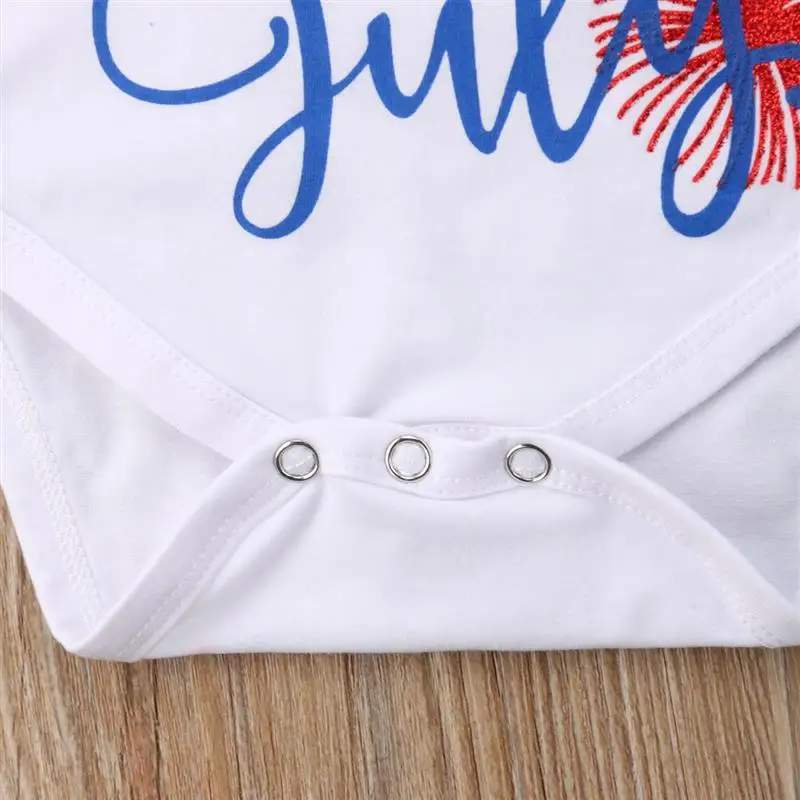 Комплекты одежды для новорожденных девочек 4 июля топы с буквенным принтом +