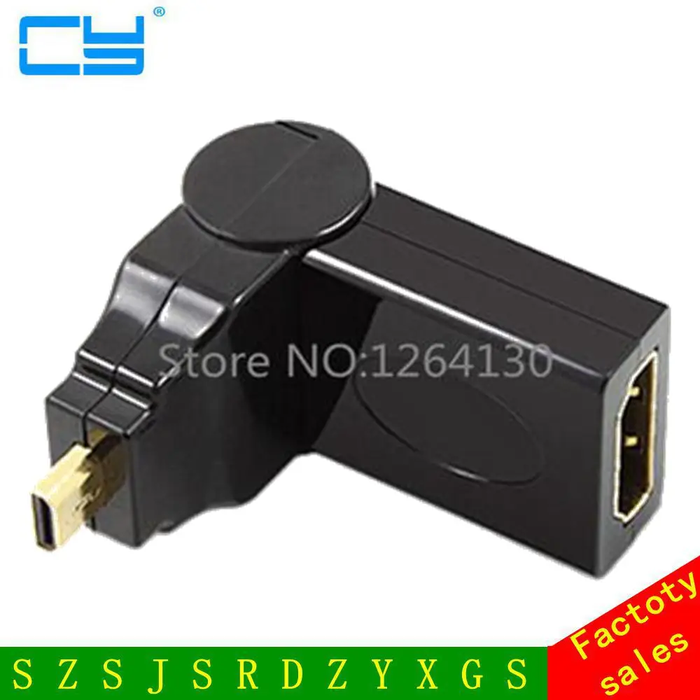 Переходник с Micro HDMI папа на мама углом поворота 180/360 градусов 90 градусов|female to female