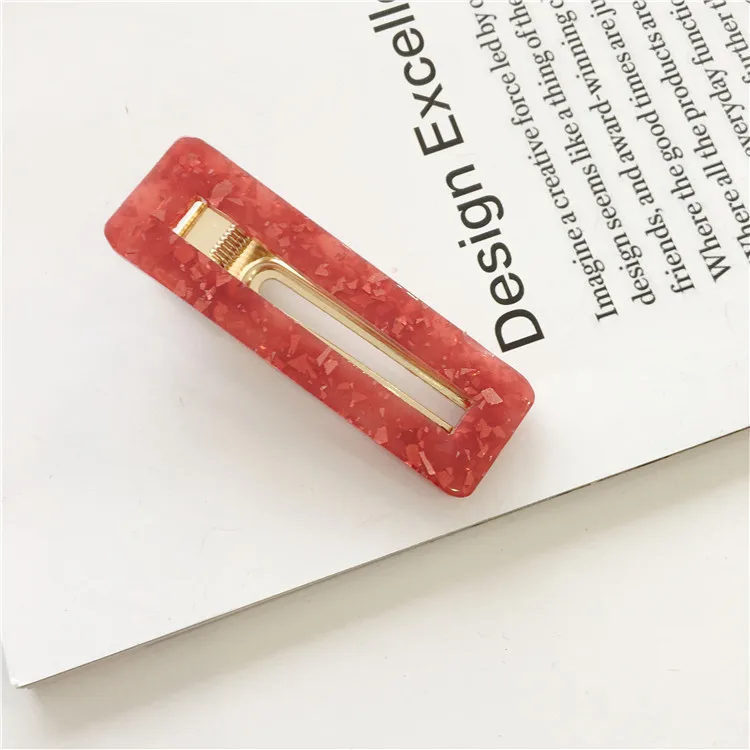 Акриловые заколки для волос женщин и девочек геометрические полые прямоугольные