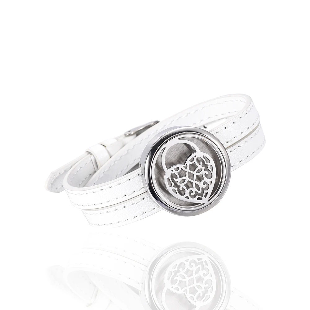 

Fashion Aroma Locket Jewelry Essential Oil Diffuser Bracelet Aromatherapy Stainless Steel Perfume Locket Bangle with Pads Free