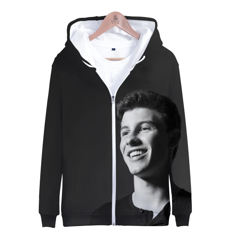 Shawn mendes 3D Толстовка с капюшоном на молнии Женские и мужские толстовки спортивный