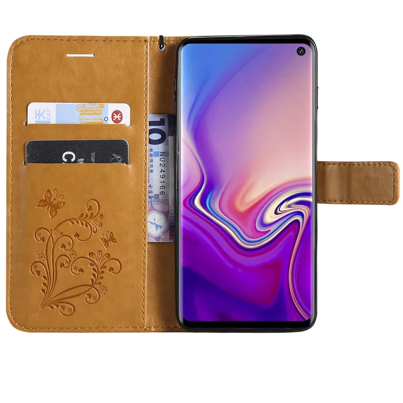 S10 Case for Coque Samsung Galaxy Plus Cover Fundas S8 S9 S10E Luxury 3D Butterfly Wallet Flip Leather | Мобильные телефоны и
