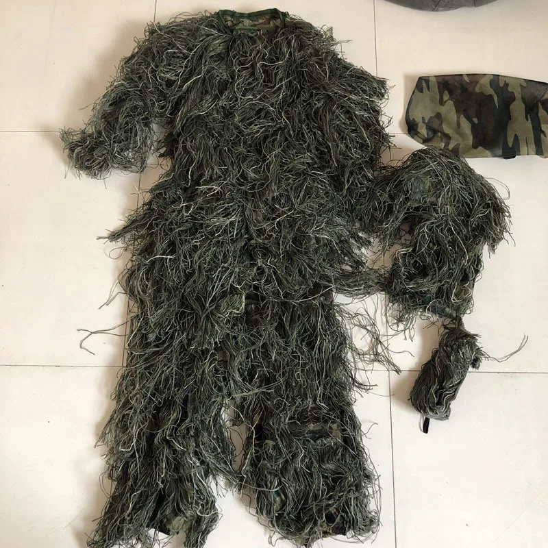 Камуфляжный костюм лес Ghillie охотничья одежда травяного типа снайперский 3D