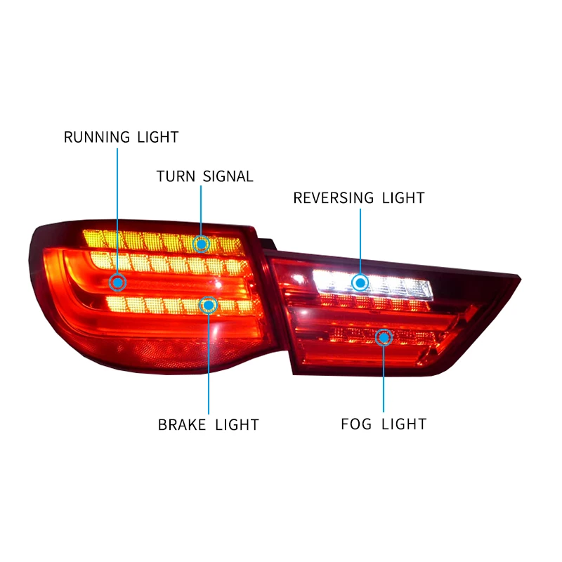 Taillight Assembly for Toyota Reiz Mark X LED running light brake turn signal |