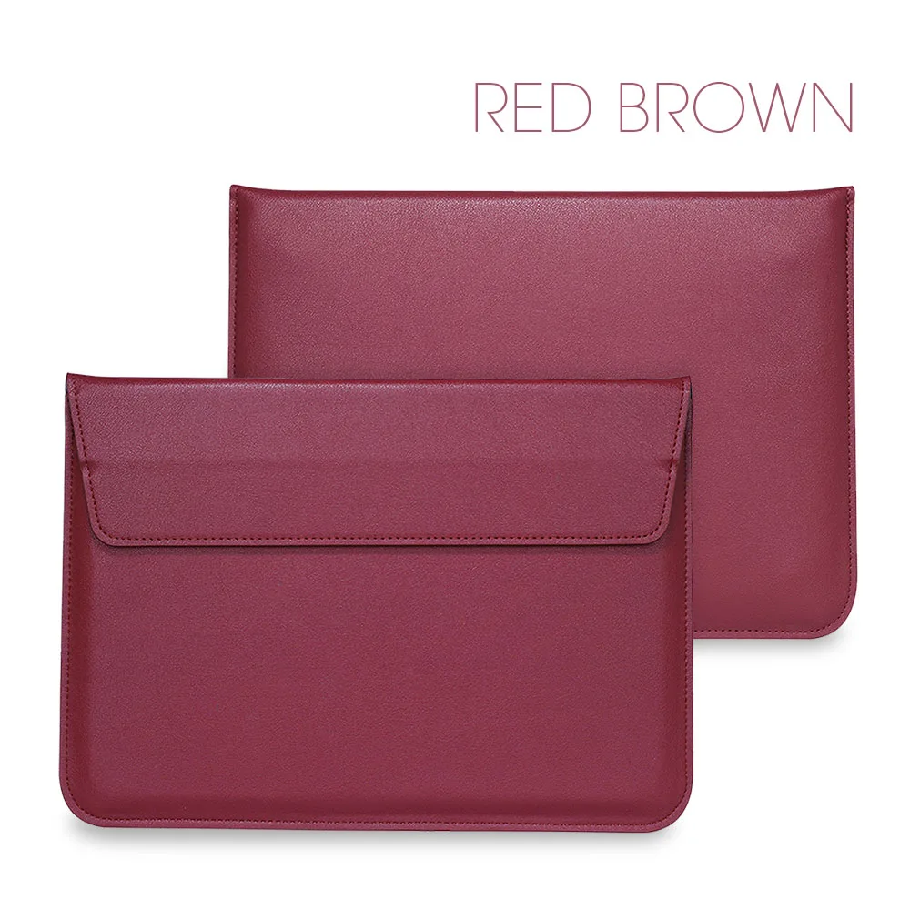 Red Brown Защитный чехол из искусственной кожи для Apple Macbook Air Pro retina 11 12 13 15, чехол для ноутбука Mac book 13,3 дюймов - Цвет: Red Brown
