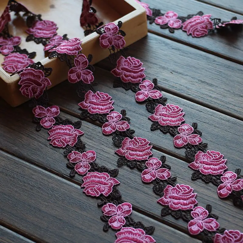 

4.5cm wide-2yards/lot Diy Craft Delicate Multi-Color Water soluble Embroidered Lace Trim Venise Lace Trim Lace ~Lovely~