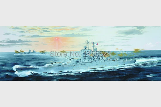 Комплект моделей в сборе trumpeter 1/700 05752 французский линкорт Jean Bart 1955 масштабная