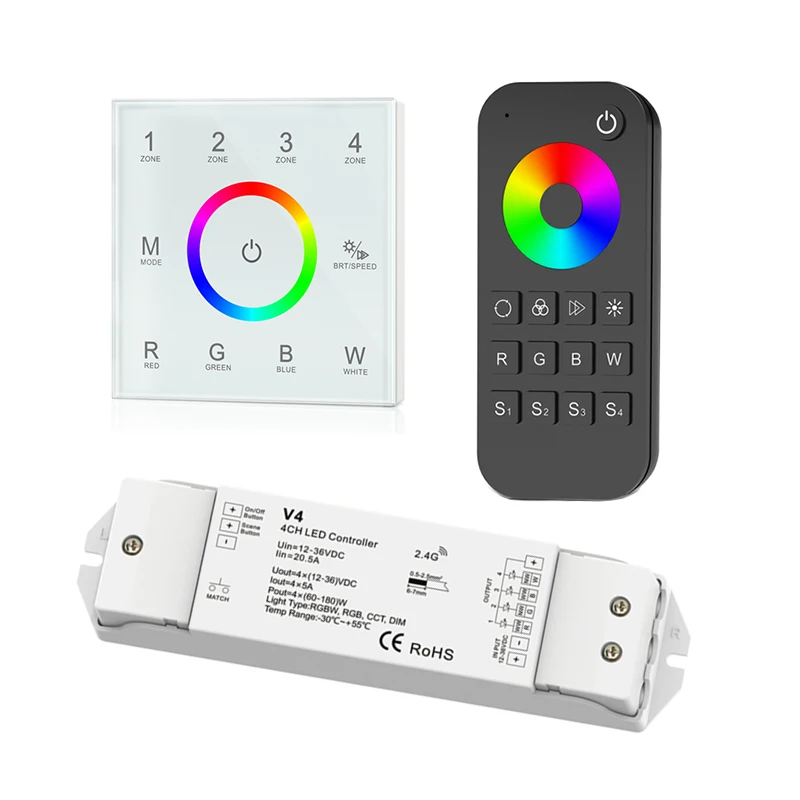 Новый T14 RGBW Led полосы контроллера сенсорного Панель 4 зоны RGB/RGBW затягивающая лента