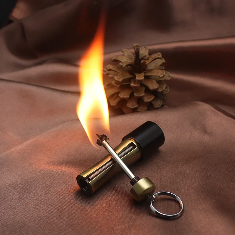 

Creative Kerosene Oil Flame Lighter Permanent Matches Flint Fire Starter Outdoor Camping Portable Mini Lighter Gift