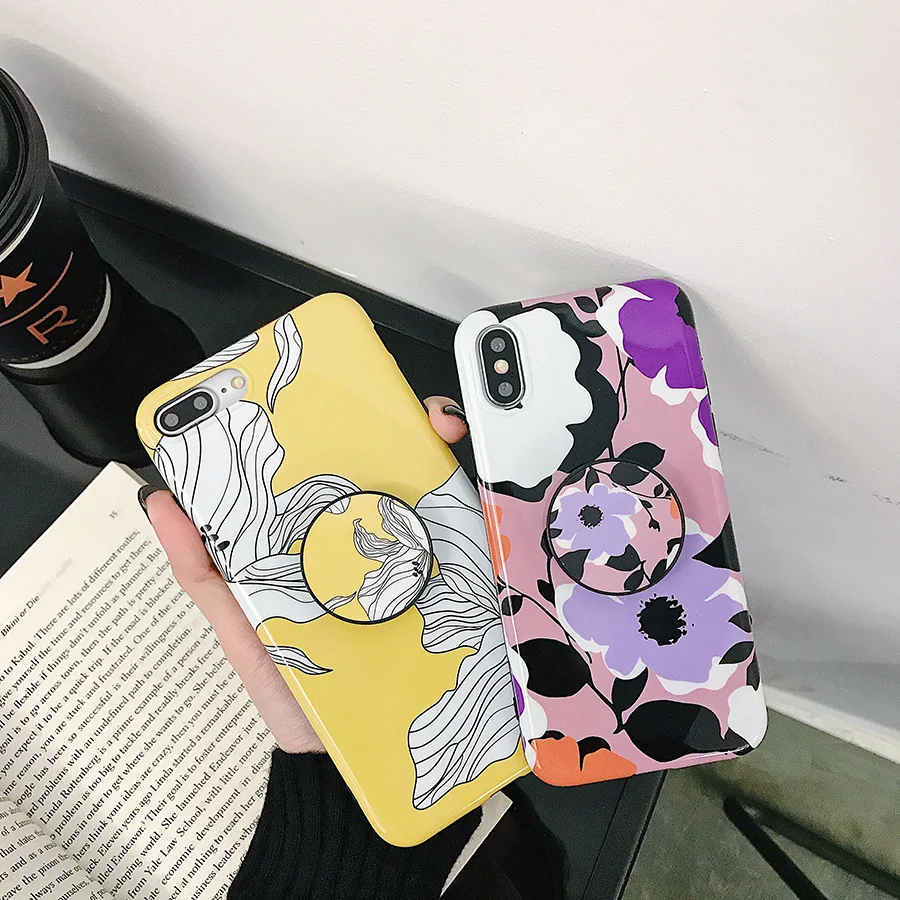 Чехол для телефона с желтым цветком 7 8 Plus XS Max XR Rose цветочные чехлы iPhone X 6 s 6S кашпо
