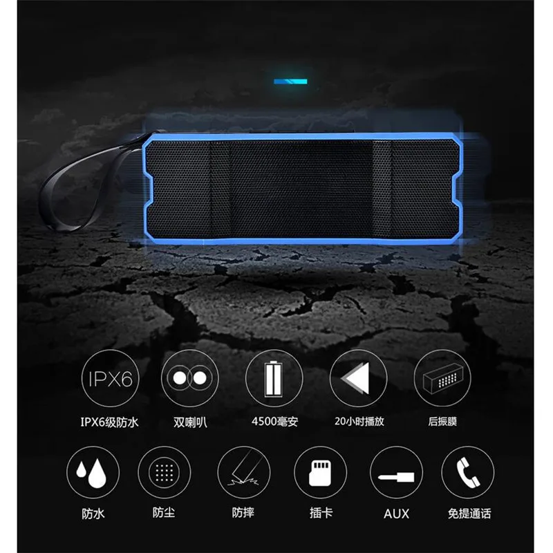 Портативная беспроводная стереоколонка с микрофоном TF-картой для спорта на