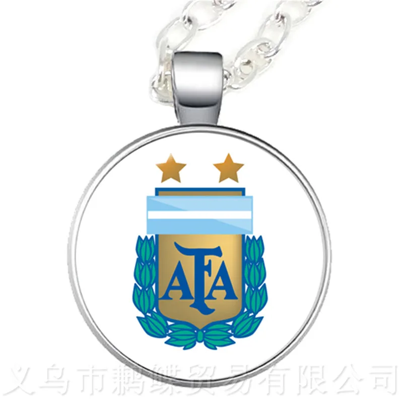 Футбольные фанаты стеклянный кулон ожерелье