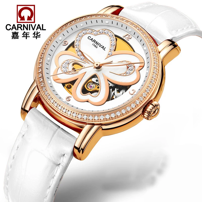 

Switzerland Carnival Luxury Brand Watches Women Automatic Mechanical Wristwatches Sapphire Waterproof relogio feminino C8032-3
