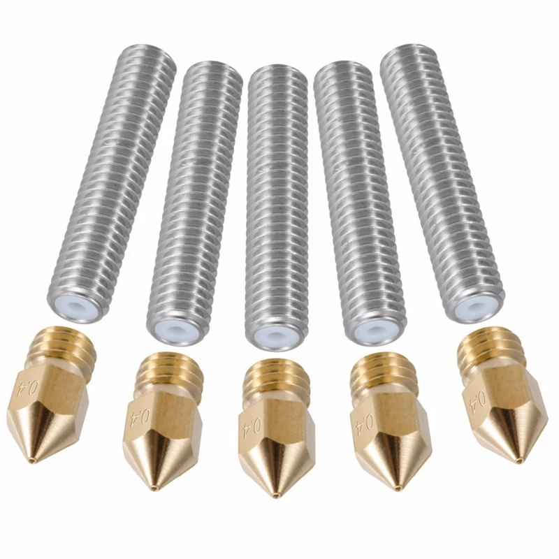 A6 15Pcs 1.75Mm Teflon Throat Tube+0.4Mm Extruder Nozzle Print Heads+M6 Heater Block For 3D Printer Parts | Компьютеры и офис