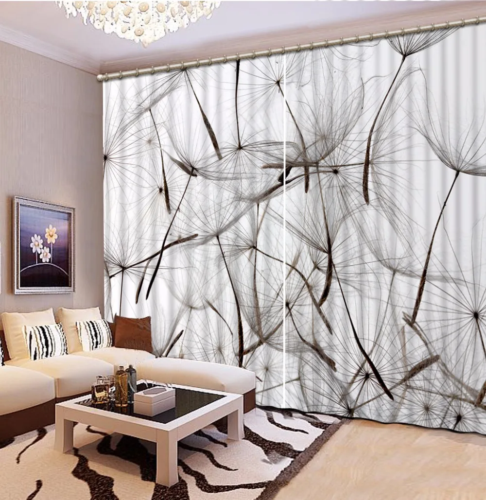 

Home Decor Living Room Curtains dandelion Photo 3D Curtains For Bedroom dandelion Printing 3D Curtain