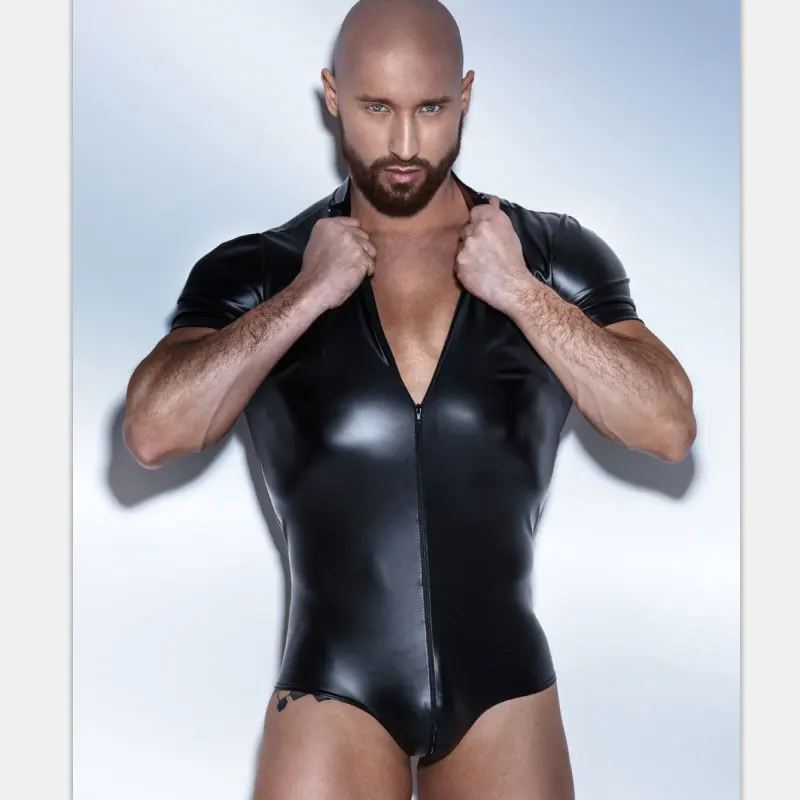 Мужское черное боди из искусственной кожи размеры XXL XXXL|lingerie for men|lingerie pluslingerie sexy |