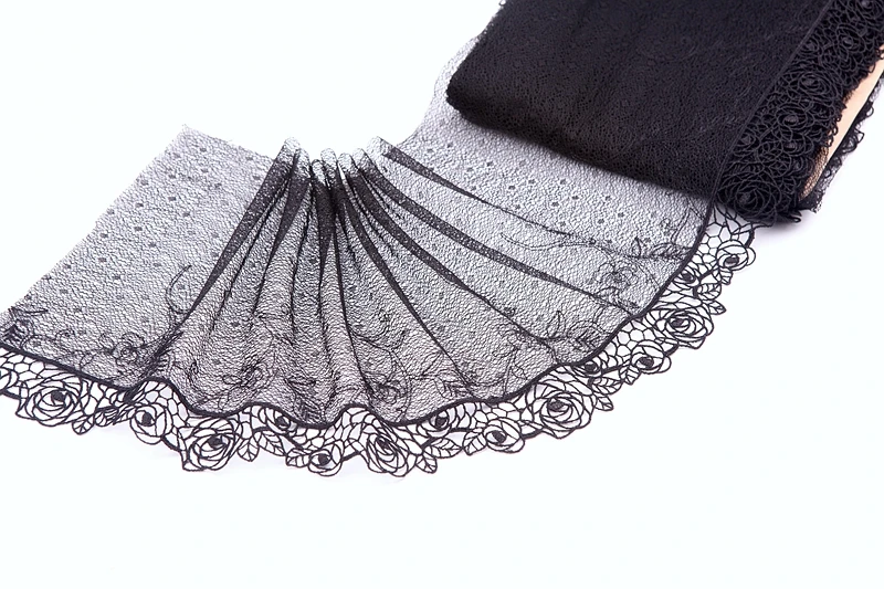 2Yards Black Exquisite Embroidered Flower Lace Trim High Quality Fabric DIY Craft&ampSewing Dress Clothing Accessories ~ | Дом и сад