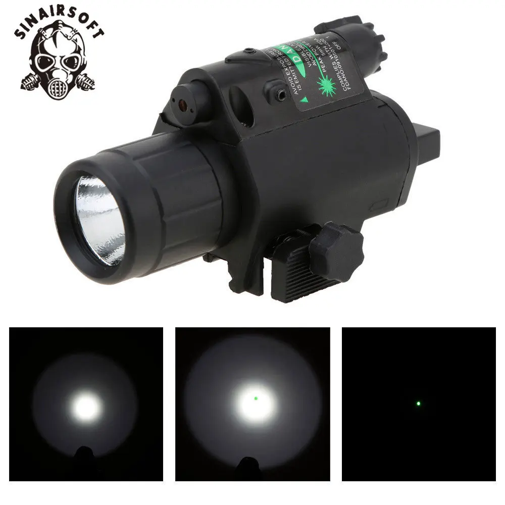 SINAIRSOFT 2 In 1 Airsoft Hunting M6 CREE LED Torch 200LM Sight Tactical Combo/Light Green Laser Flashlight W/Tail Switch | Спорт и