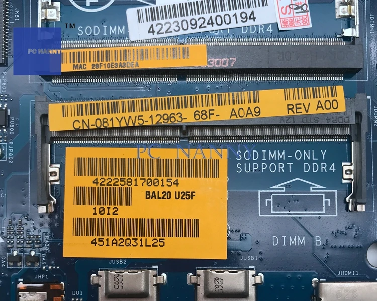 Материнская плата PCNANNY 81YW5 081YW5 BAL21 LA-D802P для Dell Inspiron 15 5567-15 6 дюйма-Core i7 7500U