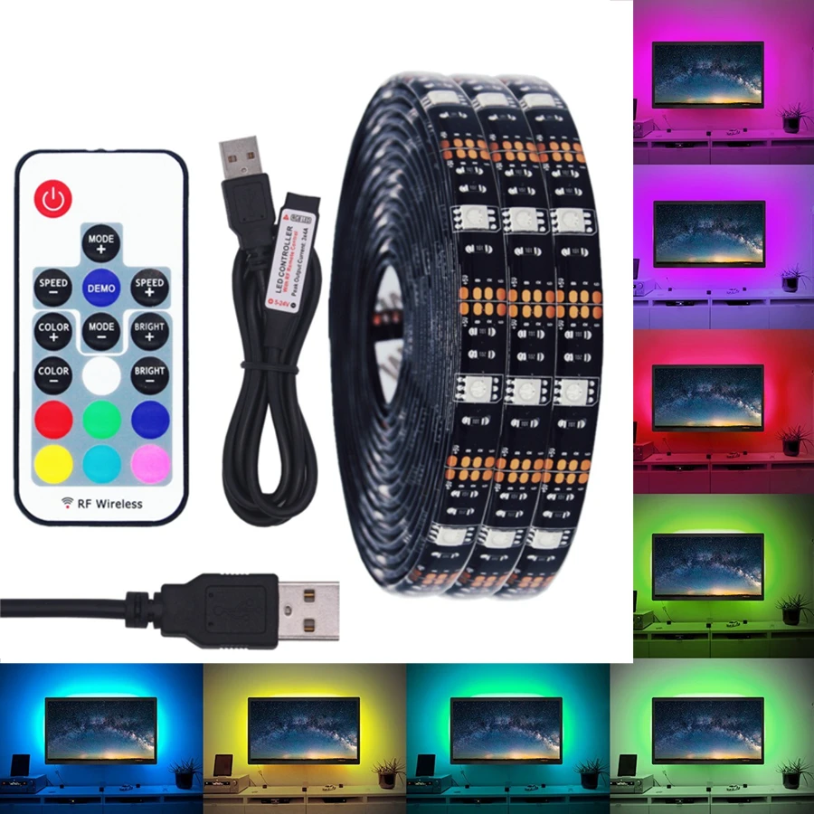 USB DC 5V RGB Светодиодная лента Водонепроницаемый 5050 30 светодиодный s/M светодиод