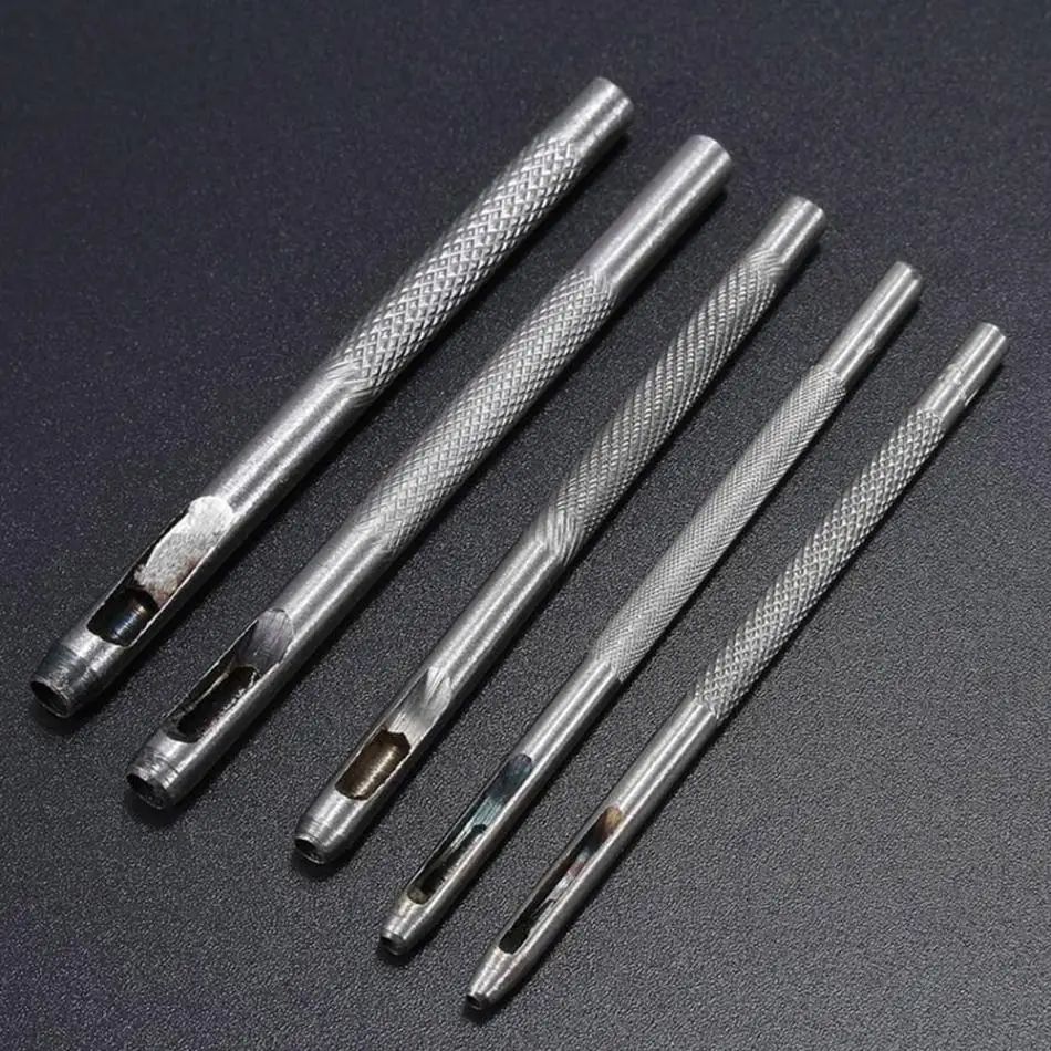 Пробивка 5 шт./компл. стальной дырокол для кожи набор рукоделия дыроколов ремня