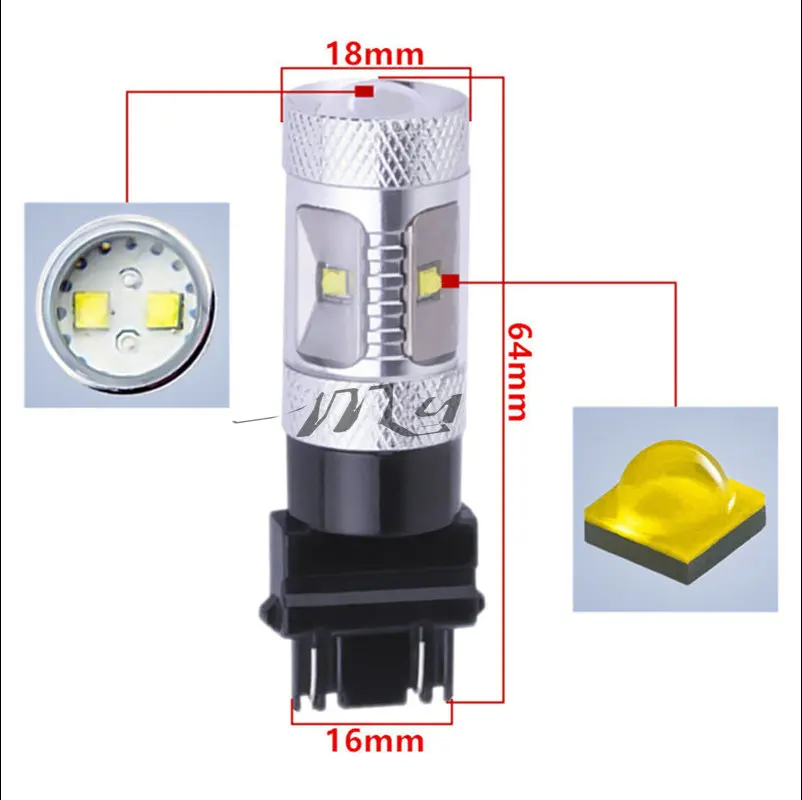 2 шт. Автомобильные светодиодные лампы 3157 3156 30 Вт 12 В 24 В|Передние LED-фары для авто| |