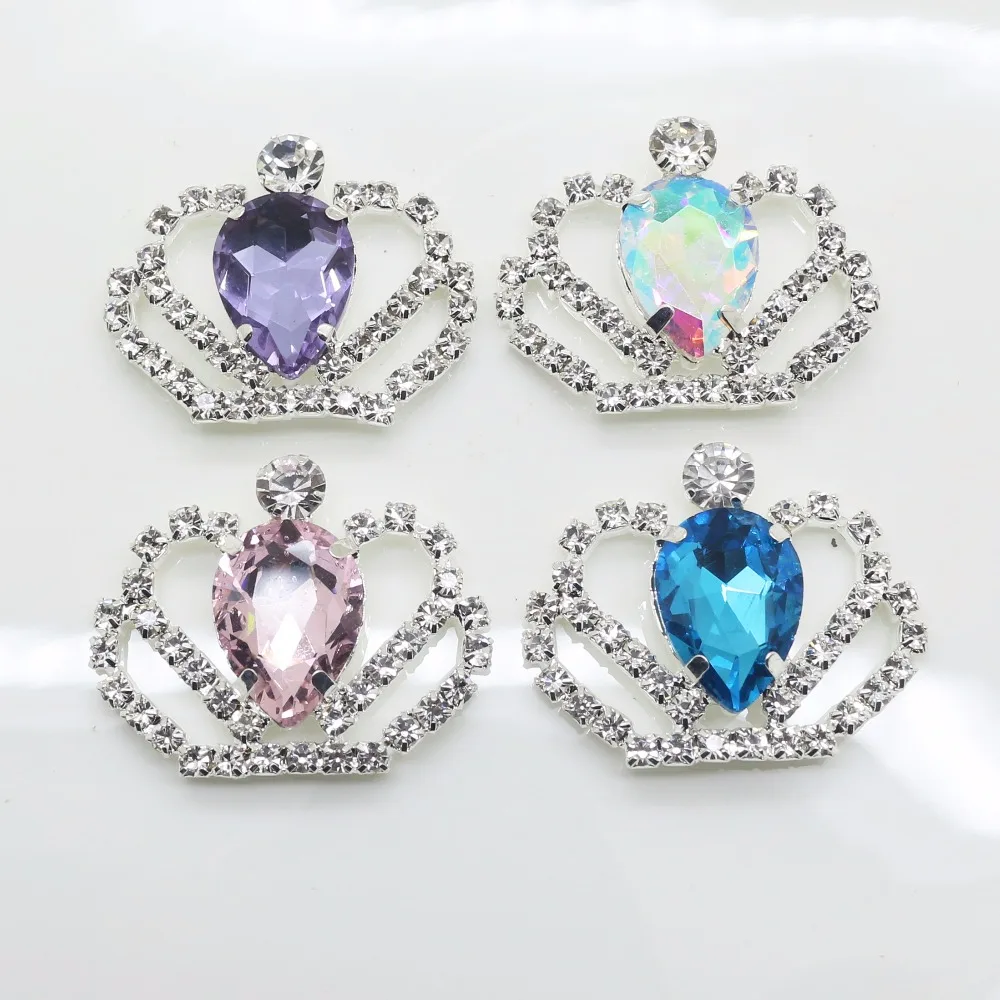 Хрустальная стеклянная Корона 30*28 мм DIY свадебное украшение стразы тиара на