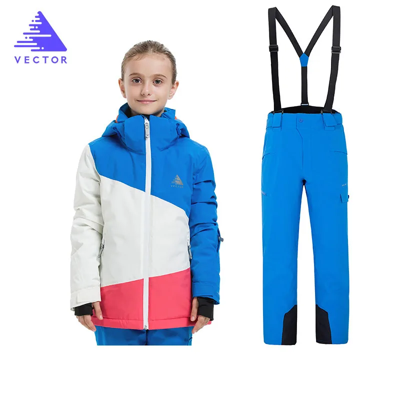 Girl Ski Suit Waterproof Windproof Hooded Jacket and Pant High Quality Kids' Winter Snow Girls Clothes Outdoor-20-30 Degree