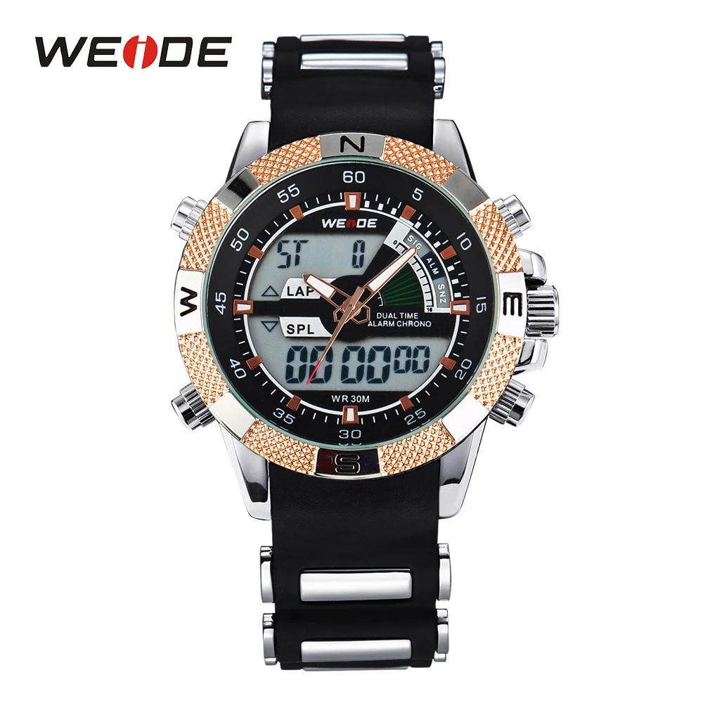 Часы WEIDE Роскошные Брендовые мужские модные спортивные часы кварцевые