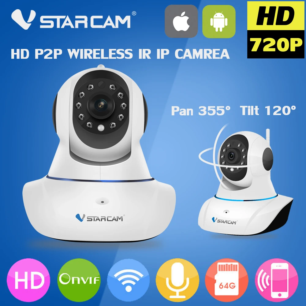 VStarcam WiFi IP Камера Wi Fi 720 P ночного видения Беспроводной мини P2P CCTV безопасности Onvif SD
