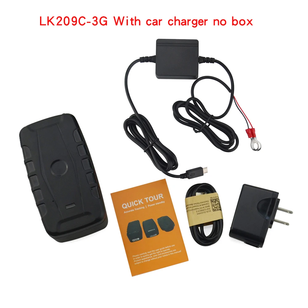 No box with charger Smart 3g WCDMA gps трекер Водонепроницаемый LK209C-3g Автомобильный gps трекер локатор с сильным магнитом вибрации/смещения удалить предупреждение - Цвет: No box with charger