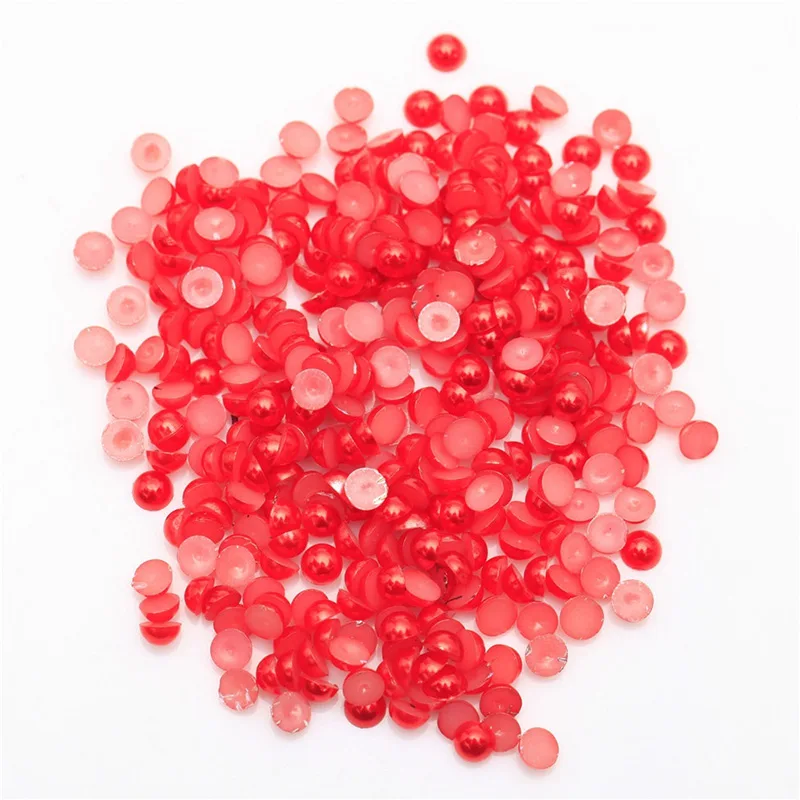 Горячее предложение 2000 шт полукруглые акриловые бусины с плоской задней частью