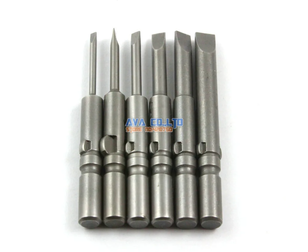 

1 Set 6 Pieces Magnetic Slotted Screwdriver Bit Set 6mm Shank 60mm Long