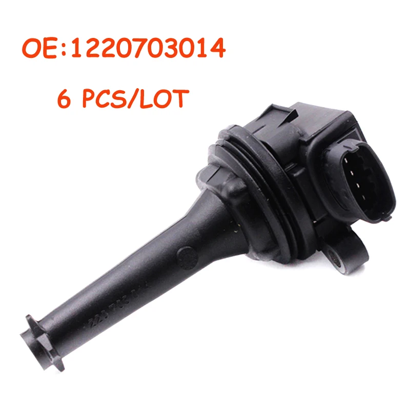 

6 pcs/lot 1220703014 9125601 New Car Ignition Coil For Volvo C70 S60 S70 S80 V70 XC70 XC90 2.0L 2.3 2.4 2.5 2.9L 0221604008